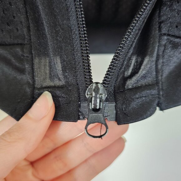 B Split Black Mesh Zip Up Bomber Jacket - Women's M - Athletic, Sheer, Sport - Picture 6 of 9